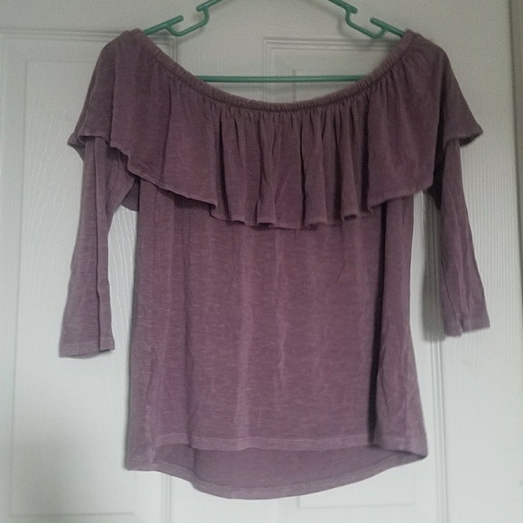 💜AEO Muted Purple Off Shoulder Top💜 - Picture 2 of 2
